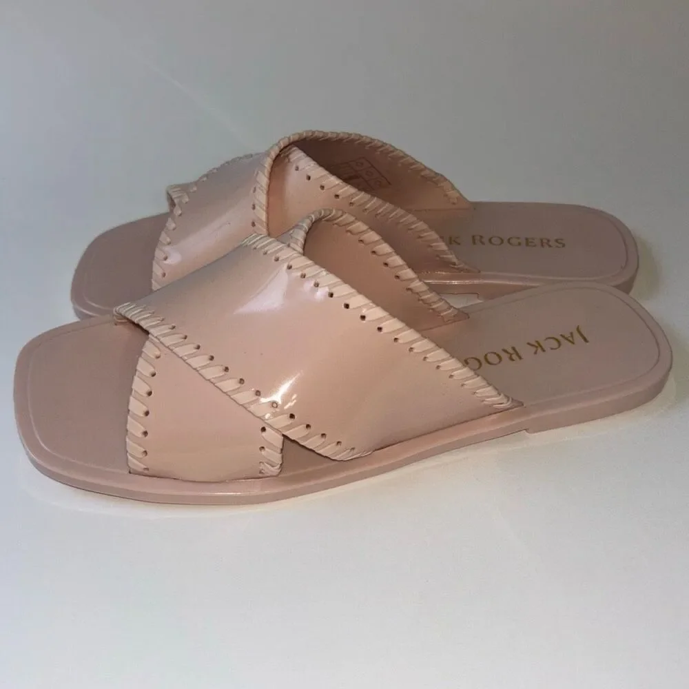 New in box Jack Rogers Sloane x Jelly criss cross sandal shoe Sz 7 pink blush